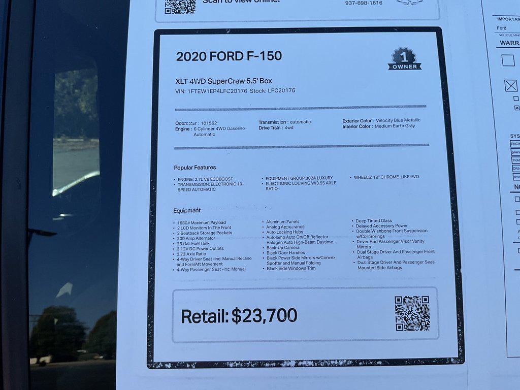 2020 Ford F-150 XLT 4WD SuperCrew 5.5 Box
