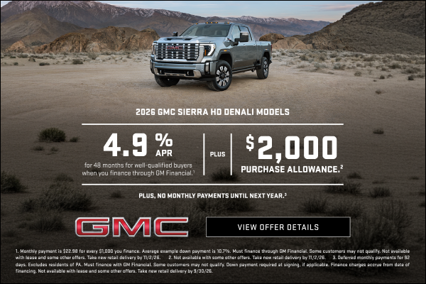 4.9% APR FOR 48 MONTHS for well-qualified buyers when you finance through GM Financial.1

Plus, $...