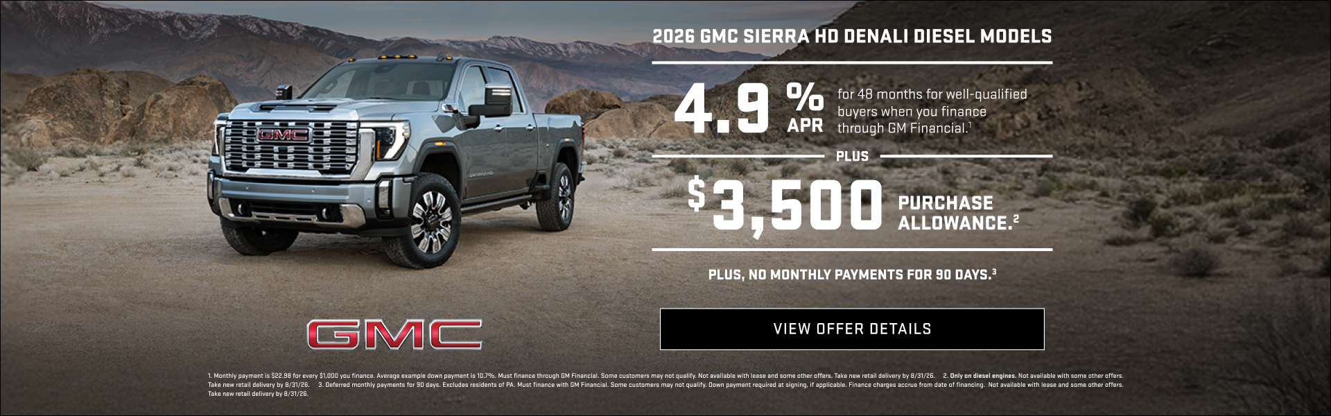4.9% APR FOR 48 MONTHS for well-qualified buyers when you finance through GM Financial.1

Plus, $...