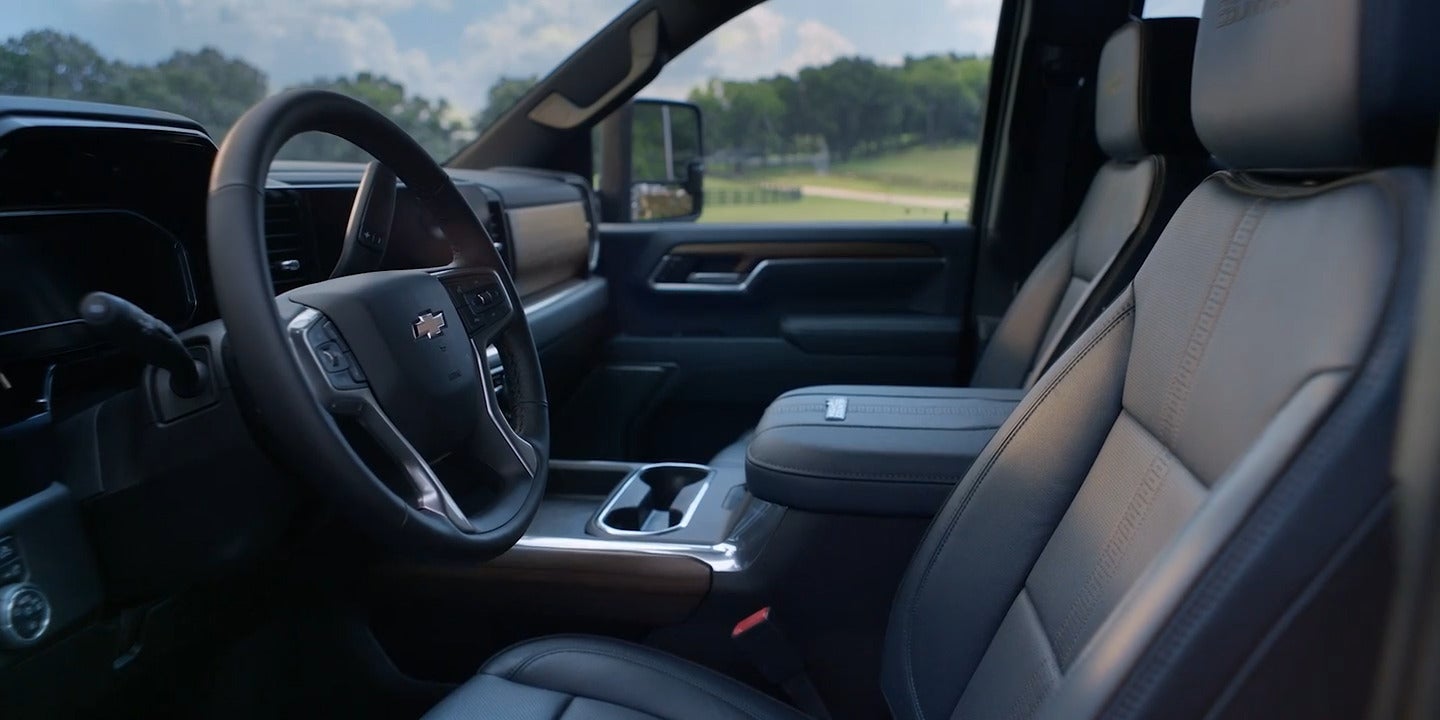 The interior design of a silverado hd.